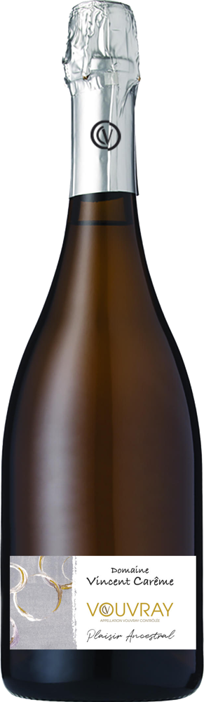 2018 Vouvray Plaisir Ancestrale, Domaine Vincent Carême bottle shot.