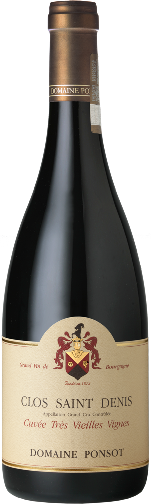 2010 Clos St. Denis Grand Cru, Cuvee Très Vieilles Vignes, Domaine Ponsot bottle shot.