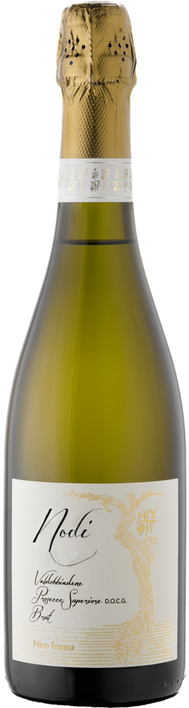 2019 Nodi, Nino Franco, Prosecco di Valdobbiadene bottle shot.