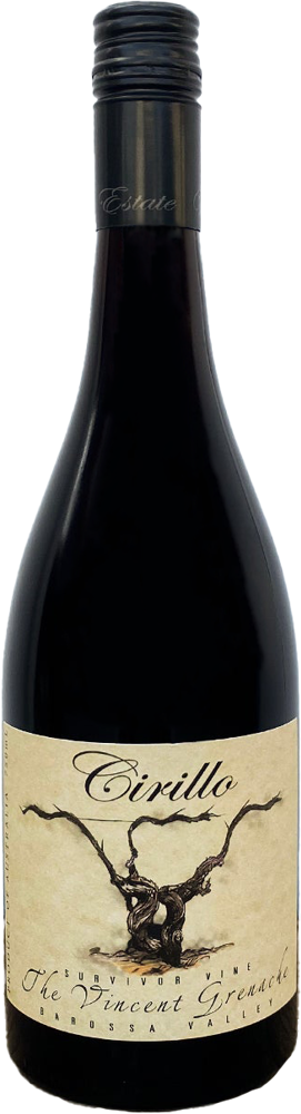 2020 'The Vincent' Grenache, Cirillo Estate, Barossa Valley bottle shot.