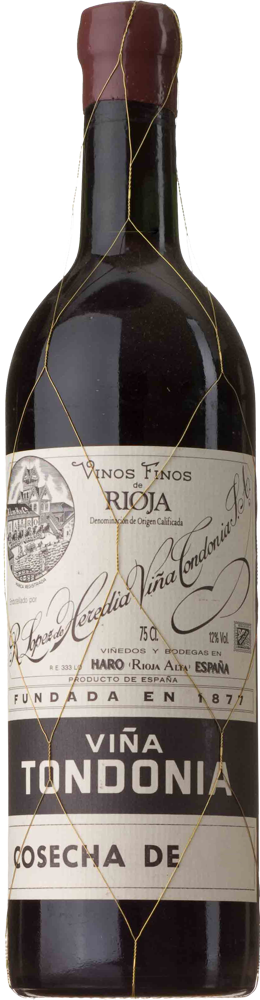2001 Viña Tondonia Gran Reserva, R. López Heredia, Rioja bottle shot.
