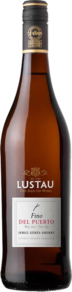 N/V Fino Del Puerto Solera Familiar, Bodegas Lustau, Sherry bottle shot.