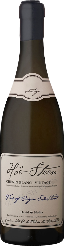 2021 Hoë-Steen Chenin Blanc, David & Nadia, Swartland bottle shot.