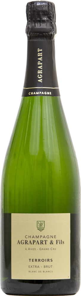N/V Terroirs Blanc de Blancs Extra Brut Grand Cru, Agrapart & Fils bottle shot.