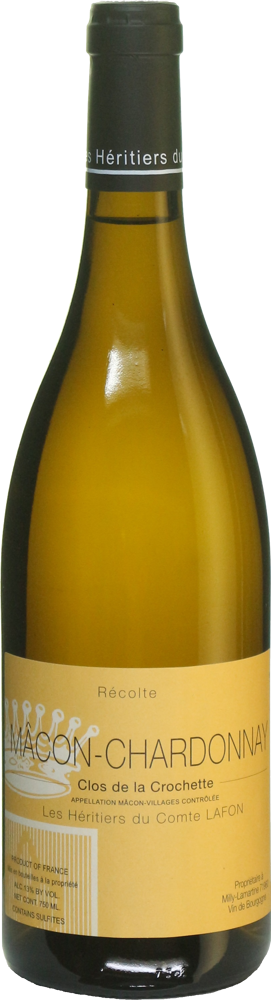 2019 Mâcon Chardonnay Clos de la Crochette, Héritiers du Comte Lafon bottle shot.