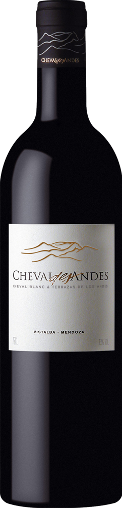 2020 Cheval des Andes, Cheval Blanc/Terrazas de los Andes, Mendoza bottle shot.