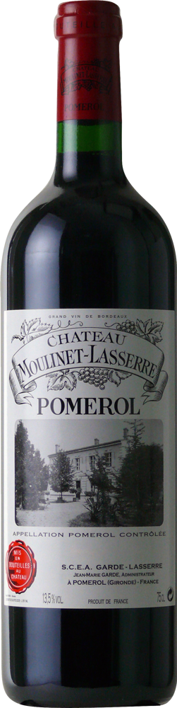 2020 Château Moulinet-Lasserre, Pomerol bottle shot.