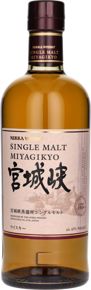 Miyagikyo Single Malt, Nikka bottle shot.
