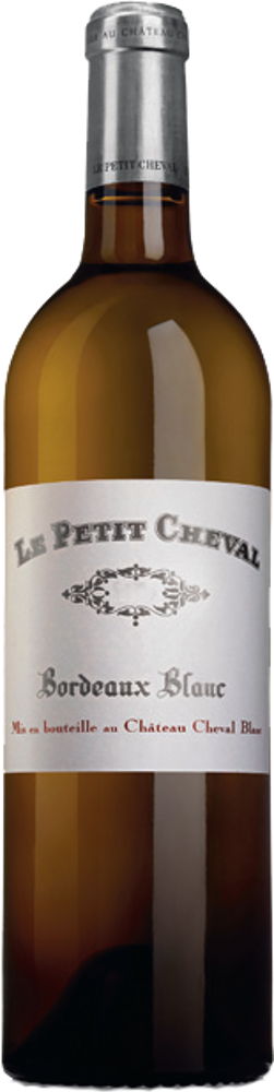 2021 Le Petit Cheval Blanc, Cheval-Blanc, Bordeaux Blanc bottle shot.