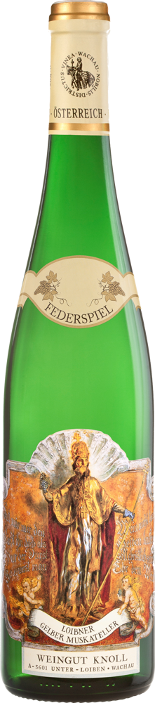 2023 Gelber Muskateller Loibner, Federspiel, Weingut Knoll, Wachau bottle shot.