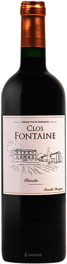 2022 Château Clos Fontaine, Cotes de Francs bottle shot.