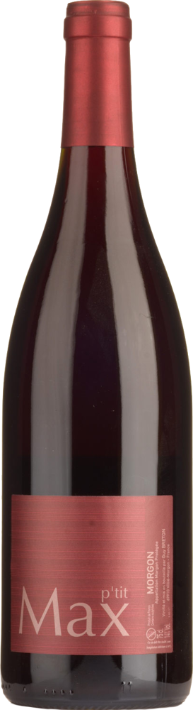 2022 Morgon P'Tit Max, Guy Breton bottle shot.