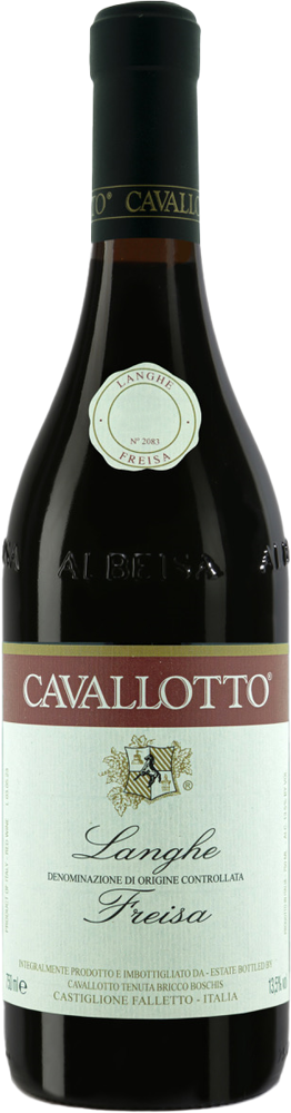 2022 Langhe Freisa, Cavallotto bottle shot.