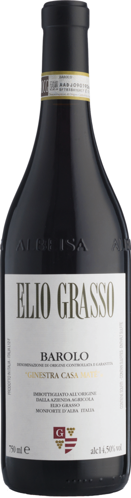 2020 Barolo Ginestra Casa Maté, Elio Grasso, Piedmont bottle shot.