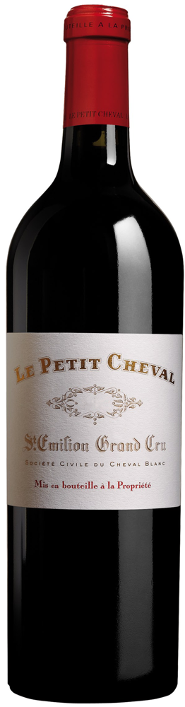 2021 Le Petit Cheval, Grand Cru St-Emilion bottle shot.