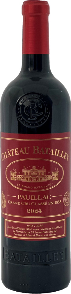2024 Château Batailley, Pauillac bottle shot.