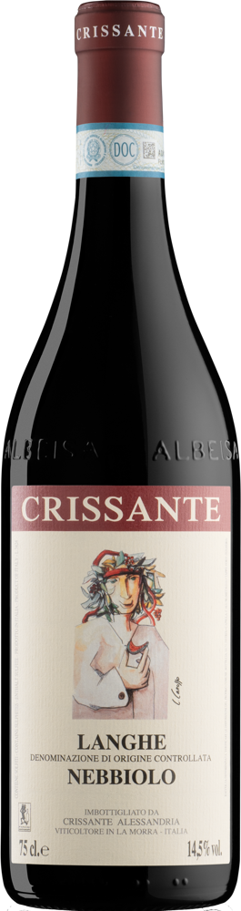 2023 Langhe Nebbiolo, Crissante Alessandria bottle shot.