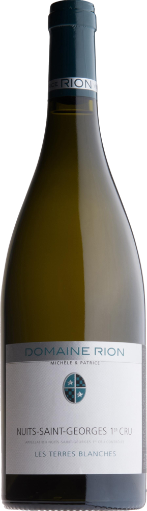 2022 Nuits-St-Georges Blanc, 1er Cru Les Terres Blanche, Domaine Michèle et Patrice Rion bottle shot.