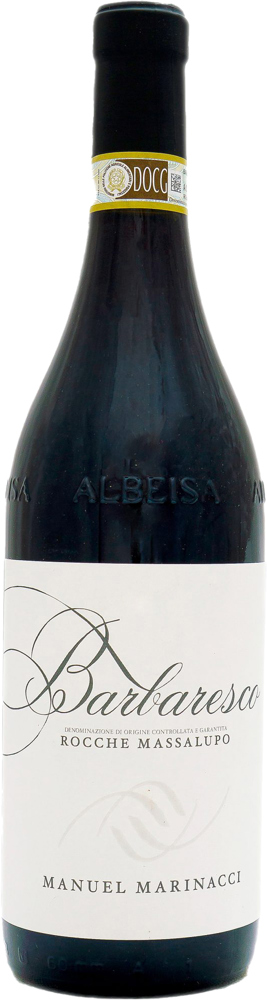2018 Barbaresco Rocche Massalupo, Manuel Marinacci bottle shot.