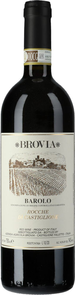 2021 Barolo, Rocche di Castiglione, Brovia, Piedmont bottle shot.