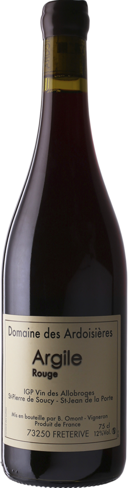 2019 Argile Rouge, Domaine des Ardoisières, IGP St-Pierre-De-Soucy bottle shot.