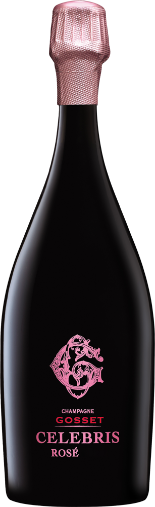 2008 Celebris Brut Rosé, Champagne Gosset bottle shot.