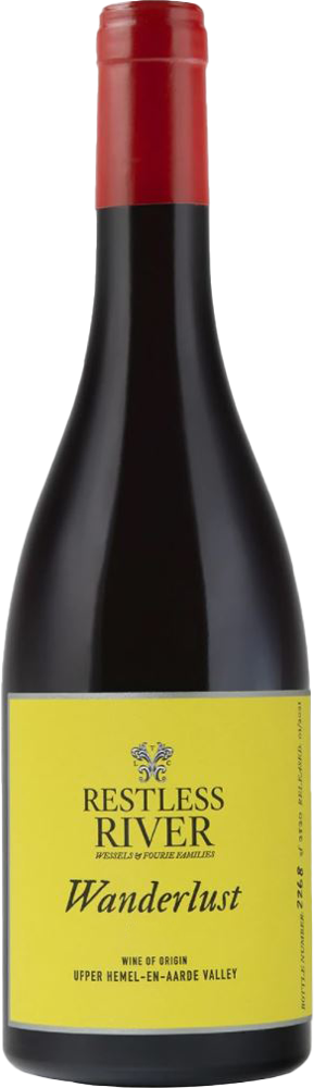 2020 Wanderlust Pinot Noir, Restless River, Hemel-en-Aarde bottle shot.
