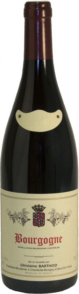 2023 Bourgogne Rouge, Ghislaine Barthod bottle shot.