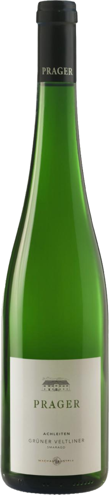 2023 Grüner Veltliner Ried Achleiten, Smaragd, Prager, Wachau bottle shot.