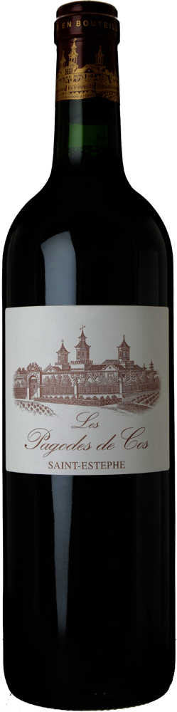 2021 Les Pagodes de Cos, St-Estèphe bottle shot.