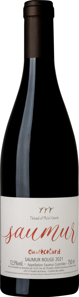 2022 Saumur Rouge, Clos de L'Ecotard, Thibaud & Michel Chevré bottle shot.