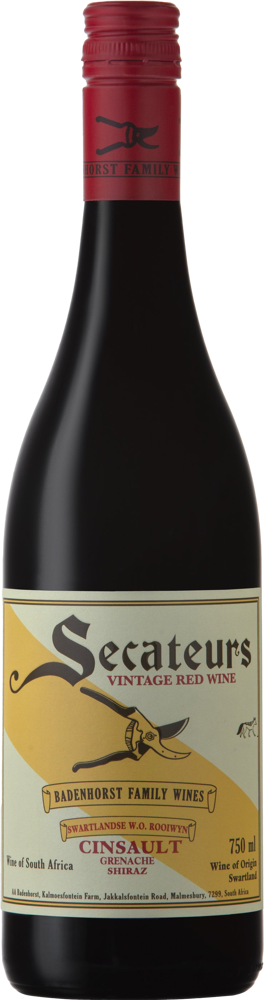 2021 Secateurs Red Blend, AA Badenhorst bottle shot.