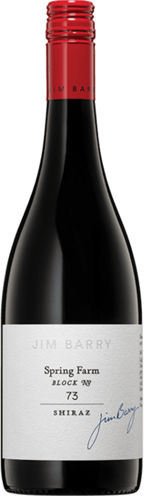 2021 Shiraz Block 73, Spring Farm, Jim Barry, Clare Valley bottle shot.