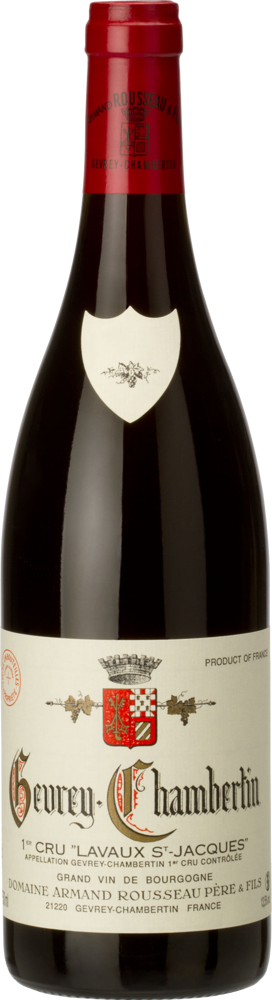 2022 Gevrey-Chambertin 1er Cru Lavaux-St-Jacques, Armand Rousseau bottle shot.