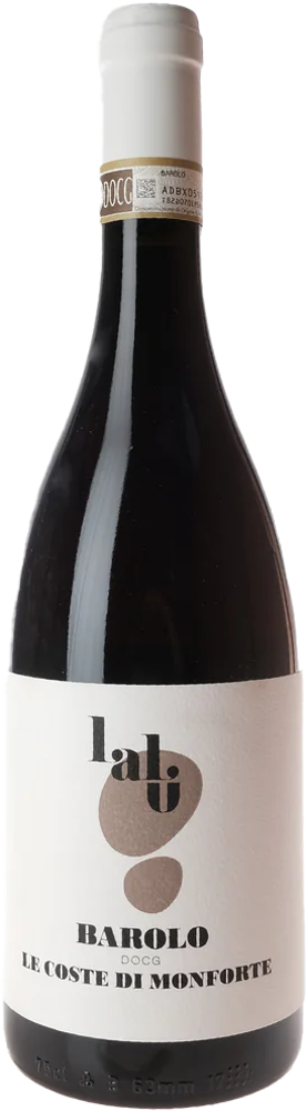 2021 Barolo Le Coste di Monforte d'Alba, Azienda Agricola Lalù bottle shot.