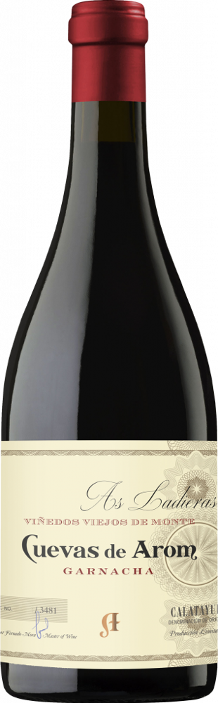 2018 As Ladieras Garnacha, Cuevas de Arom, Calatayud bottle shot.