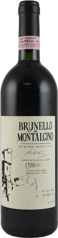 2020 Brunello di Montalcino, Cerbaiona bottle shot.