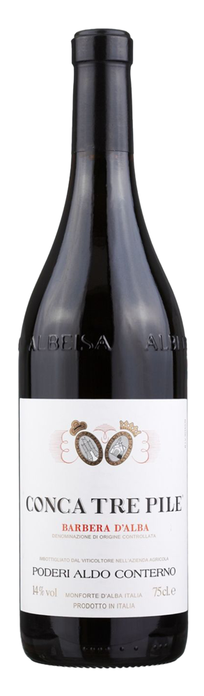 2020 Conca Tre Pile Barbera d'Alba, Poderi Aldo Conterno, Piedmont bottle shot.