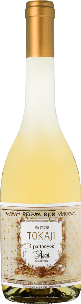 2016 Tokaji Aszú 5 Puttonyos, Château Pajzos bottle shot.