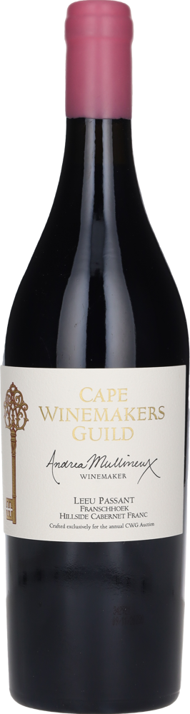 2022 Cape Winemakers Guild Franschhoek Hillside Cabernet Franc, Leeu Passant bottle shot.