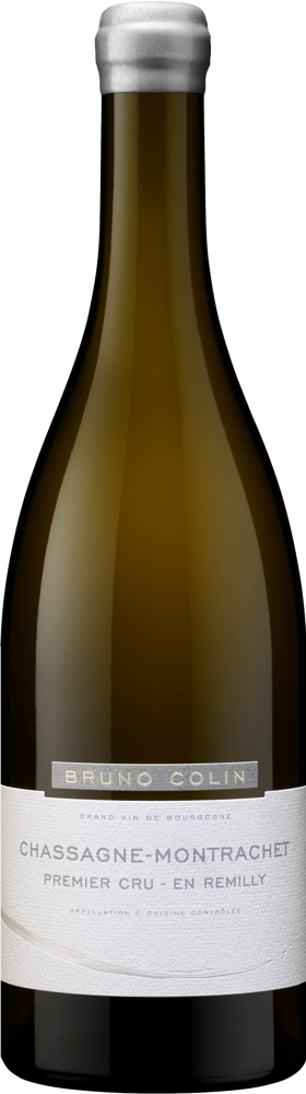 2023 Chassagne-Montrachet 1er Cru En Remilly, Bruno Colin bottle shot.