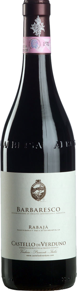 2020 Barbaresco Rabajà, Castello di Verduno, Piedmont bottle shot.